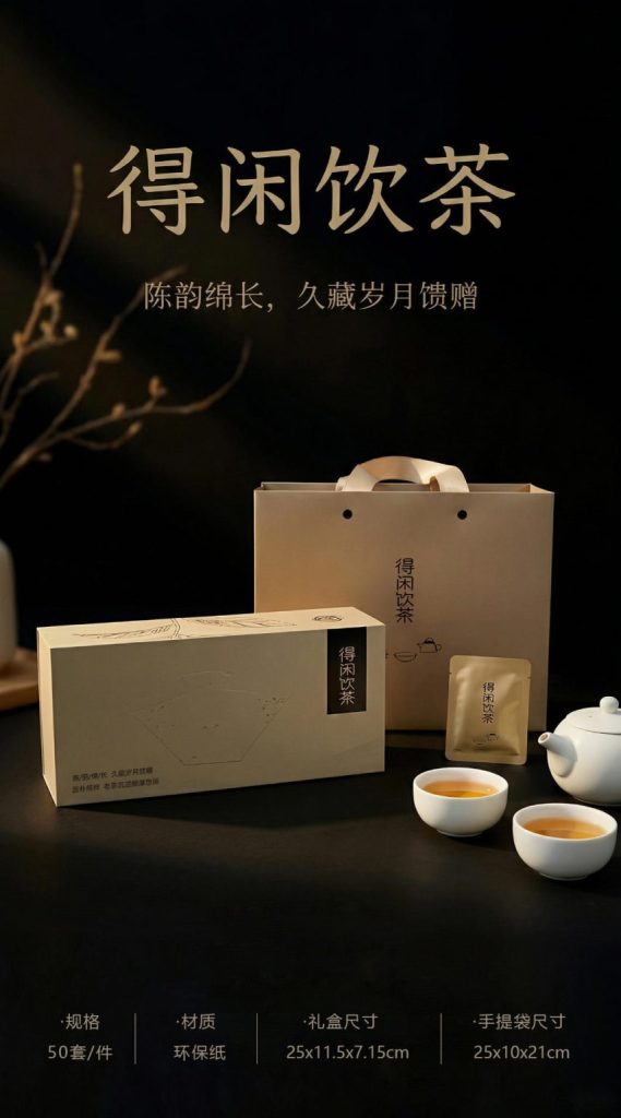 得闲饮茶|45片福鼎白茶饼干礼盒,把慢生活装进一份心意里